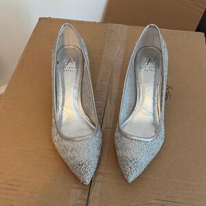 Adrianna Papell Metallic Lace Heels